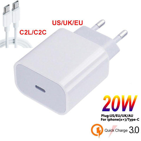 Image of 20W UK/EU/US Plug Charger Fast Charger USB Charger Quick Charge 3.0