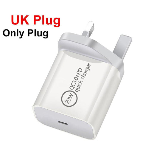 Image of 20W UK/EU/US Plug Charger Fast Charger USB Charger Quick Charge 3.0