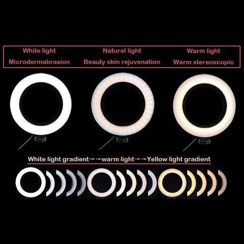 Image of 26cm LED Ring Light 10 Inch Dimmable Selfie Lamp with Tripod Photography Camera Phone Light for Makeup Video Live