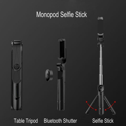 Image of 3 In 1 Selfie Stick Phone Tripod Extendable Monopod with Bluetooth Remote for Smartphone Selfie Stick