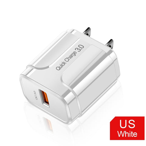 Image of 3A Quick Charge 3.0 USB Charger For iPhone 11 Pro 8 EU Wall Mobile Phone Charger Adapter QC3.0 Fast Charging For Samsung Xiaomi