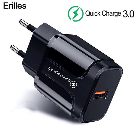 Image of 3A Quick Charge 3.0 USB Charger For iPhone 11 Pro 8 EU Wall Mobile Phone Charger Adapter QC3.0 Fast Charging For Samsung Xiaomi