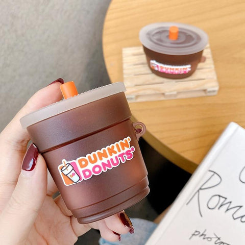 Image of 3D Brand Dunkin Donuts coffee Drink Case For AirPods 1 2 pro