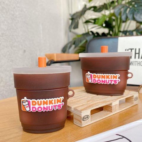 Image of 3D Brand Dunkin Donuts coffee Drink Case For AirPods 1 2 pro