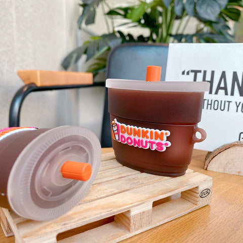 Image of 3D Brand Dunkin Donuts coffee Drink Case For AirPods 1 2 pro - ALL GIFTS FACTORY