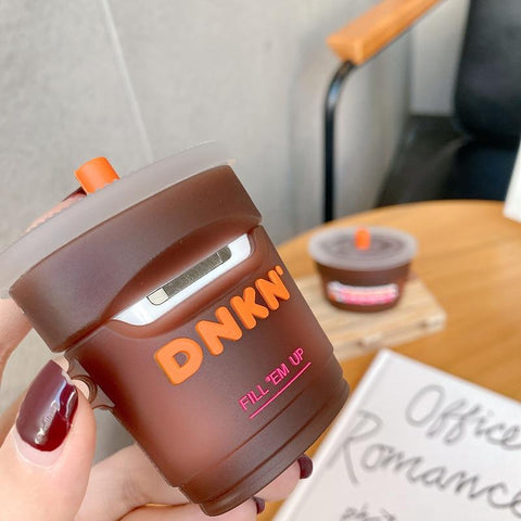 Image of 3D Brand Dunkin Donuts coffee Drink Case For AirPods 1 2 pro