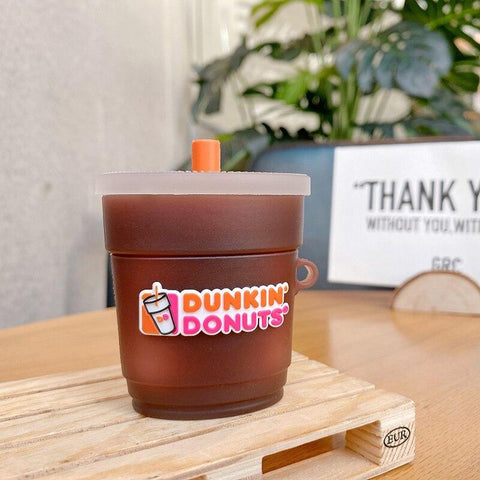 Image of 3D Brand Dunkin Donuts coffee Drink Case For AirPods 1 2 pro