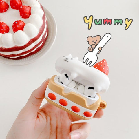 Image of 3D Cartoon Cake Drink Potato Chips Cow silicone Case For Apple Airpods 1 2 Pro - ALL GIFTS FACTORY