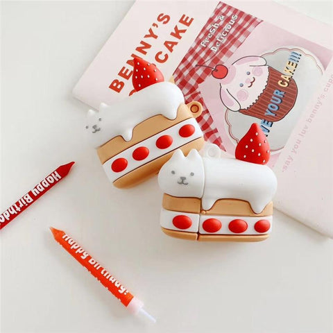 Image of 3D Cartoon Cake Drink Potato Chips Cow silicone Case For Apple Airpods 1 2 Pro - ALL GIFTS FACTORY