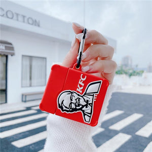 2021 latest designs 3D US Food pizza hut Cartoon Headphone Earphone silicone soft case - ALL GIFTS FACTORY