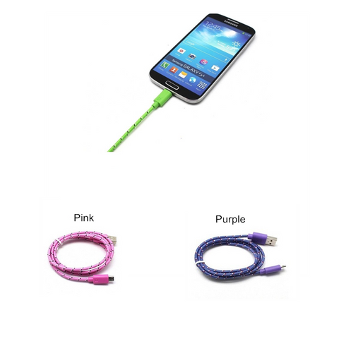Image of 3ft Nylon Braided USB charging cable for iPhone Android V8 Micro Type C - ALL GIFTS FACTORY