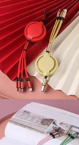 3 in1 Makaron Charger cable for iPhone Android and Type C
