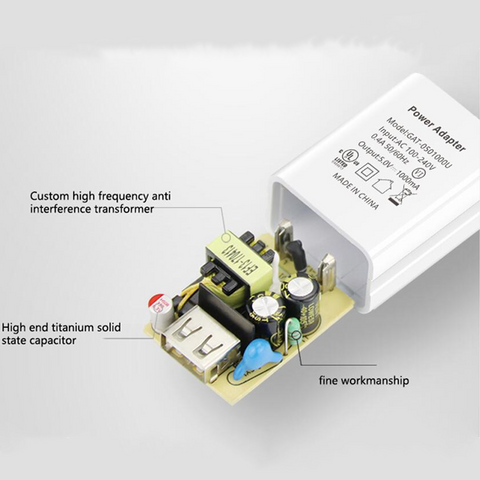 Image of 5V 1A UL Certified Universal USB Travel wall charger for iPhone Samsung HTC LG - ALL GIFTS FACTORY