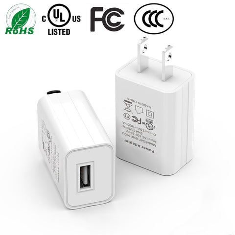 Image of 5V 1A UL Certified Universal USB Travel wall charger for iPhone Samsung HTC LG - ALL GIFTS FACTORY