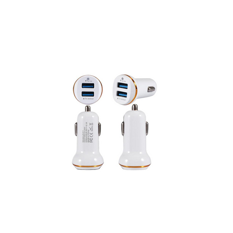 Image of High quality 5V 2A Dual USB Port Car Charger with Gold Ring - ALL GIFTS FACTORY