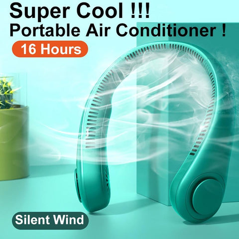 Image of Mini Bladeless Fan Neck Fan 3-speed adjustable Portable Fans For Home Outdoor