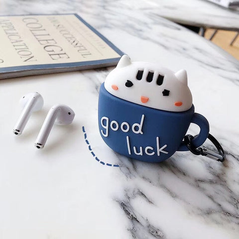 Image of Cartoon Coffe Cat Earphone Case For Airpods - ALL GIFTS FACTORY