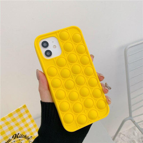 Image of Cartoon Silicone Pop It Case For iPhone Popit Case Relive Stress Toys Push Bubble Back Cover