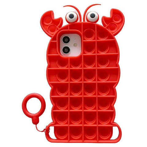 Image of Cartoon Silicone Pop It Case For iPhone Popit Case Relive Stress Toys Push Bubble Back Cover