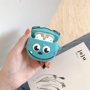 Cartoon Three Eyes Monsters Sulley Silicone earbud case - ALL GIFTS FACTORY