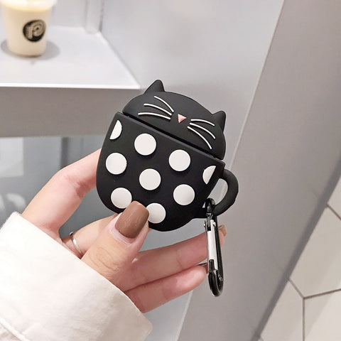 Image of Creative wave point cat wireless Airpods case - ALL GIFTS FACTORY