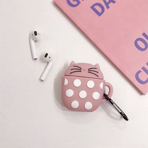 Image of Creative wave point cat wireless Airpods case - ALL GIFTS FACTORY