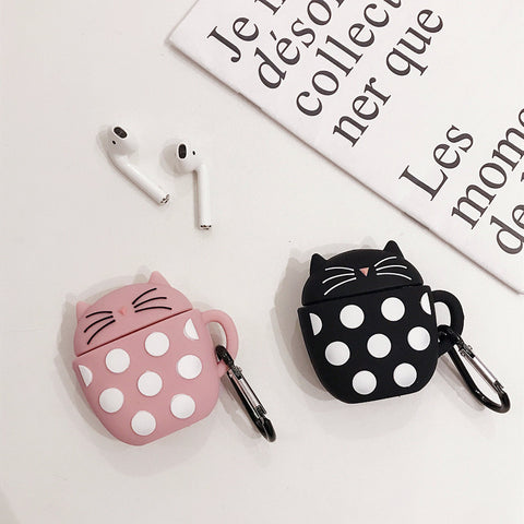 Image of Creative wave point cat wireless Airpods case - ALL GIFTS FACTORY