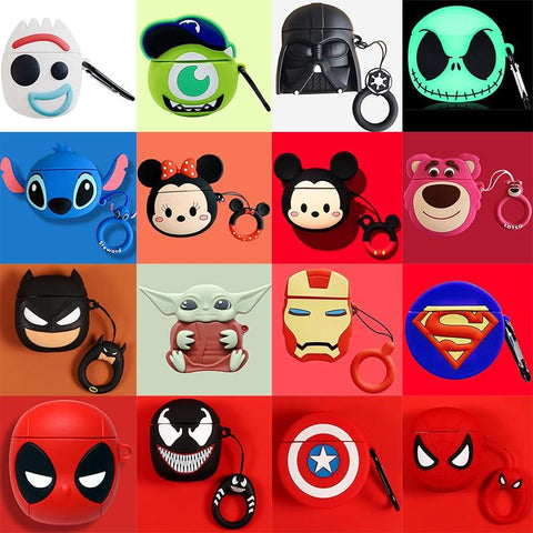 Image of Disney AirPods 2 Case Soft Silicone 3D Anime Toys Stitch/Venom/Babe Yoda/Star Wars/Winnie Protective Cover for AirPods Earphones - ALL GIFTS FACTORY