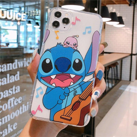 Image of Disney Cartoon Lilo and Stitch IPhone 11 Case Cover soft TPU 3D Printing Figure Toys for Girls Boys - ALL GIFTS FACTORY