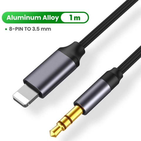 Image of For iPhone 3.5mm Jack Aux Cable Car Speaker Headphone Adapter for iPhone 11 Pro XS XR X 12 Audio Splitter Cable for iOS 14 Above - ALL GIFTS FACTORY