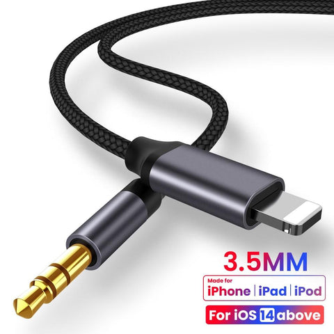 Image of For iPhone 3.5mm Jack Aux Cable Car Speaker Headphone Adapter for iPhone 11 Pro XS XR X 12 Audio Splitter Cable for iOS 14 Above - ALL GIFTS FACTORY