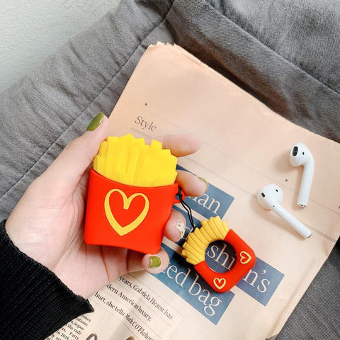 Image of French fries Hamburg Chicken nuggets Apple pie Family bucket case for AirPods 1 2 - ALL GIFTS FACTORY