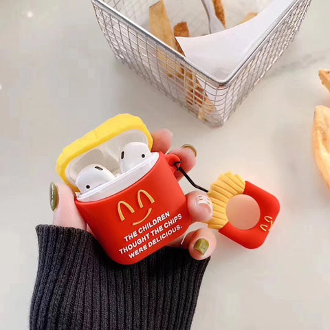 Image of French fries Hamburg Chicken nuggets Apple pie Family bucket case for AirPods 1 2 - ALL GIFTS FACTORY