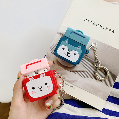 Image of Funny 3D Bear Bag Silicone Case For Airpods - ALL GIFTS FACTORY