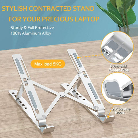 Image of Laptop Stand for MacBook Pro Notebook Stand Foldable Aluminium Alloy Tablet Stand Bracket Laptop Holder for Notebook - ALL GIFTS FACTORY