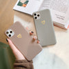 Gold stamping Love Heart phone back cover for iPhone - ALL GIFTS FACTORY