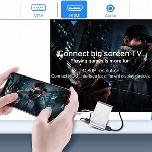 HDMI VGA to lightning adapter for Apple to Audio AV Multiple Digital Adapter Connector for iPhone X 8 for ipad ios 13 - ALL GIFTS FACTORY