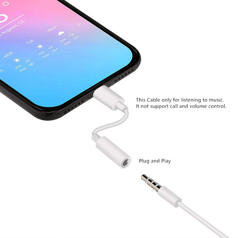 Image of Headphone adapter lightning to 3.5mm audio converter cable for iOS 11 - ALL GIFTS FACTORY