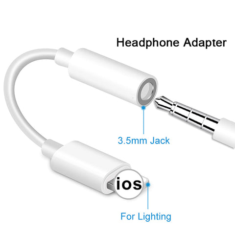 Image of Headphone adapter lightning to 3.5mm audio converter cable for iOS 11 - ALL GIFTS FACTORY