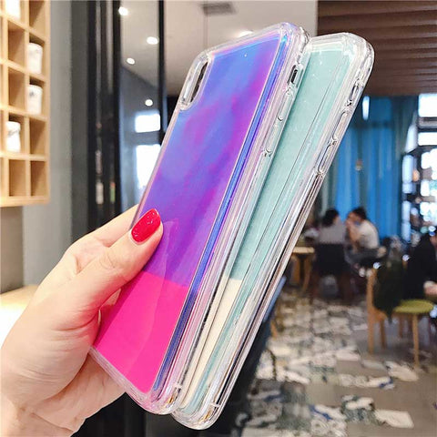 Image of Luminous liquid quicksand phone case - ALL GIFTS FACTORY