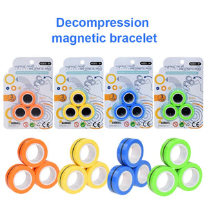 Magnetic Rings Fun Spin Toy Relief Stress Finger Game Attention Training Finger Fidget Roller Adult Kids