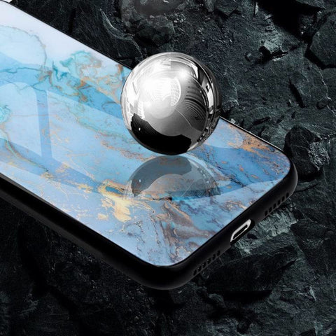 Image of Marble Hard Tempered Glass phone case - ALL GIFTS FACTORY