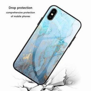 Marble Hard Tempered Glass phone case - ALL GIFTS FACTORY