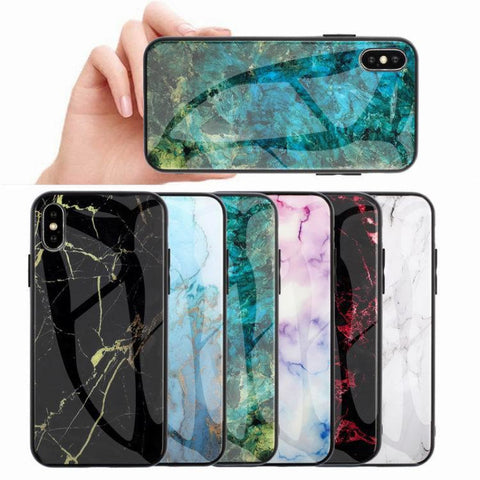 Image of Marble Hard Tempered Glass phone case - ALL GIFTS FACTORY