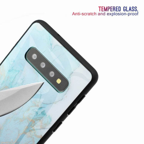 Image of Marble glass shatterproof phone case for Samsung - ALL GIFTS FACTORY