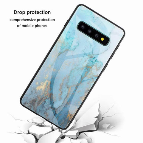 Image of Marble glass shatterproof phone case for Samsung - ALL GIFTS FACTORY