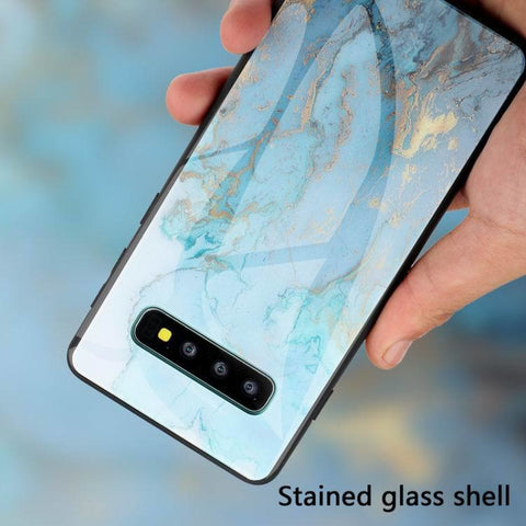 Image of Marble glass shatterproof phone case for Samsung - ALL GIFTS FACTORY