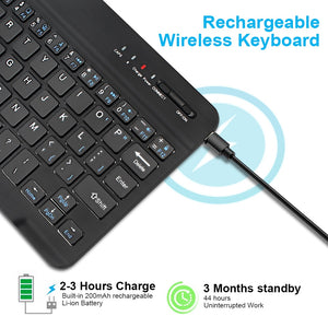 Mini Wireless Keyboard Bluetooth Keyboard For ipad Phone Tablet Rubber keycaps Rechargeable keyboard For Android ios Windows - ALL GIFTS FACTORY