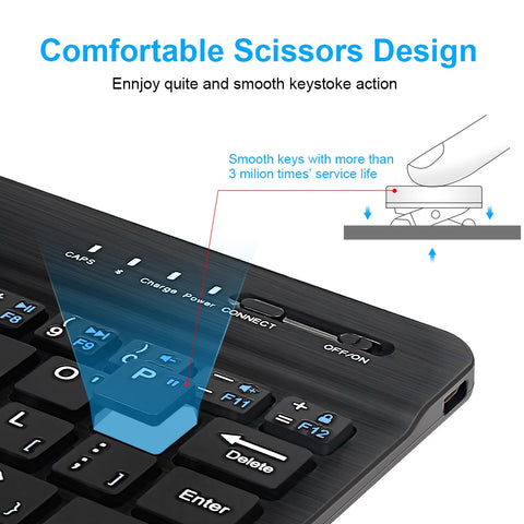 Image of Mini Wireless Keyboard Bluetooth Keyboard For ipad Phone Tablet Rubber keycaps Rechargeable keyboard For Android ios Windows - ALL GIFTS FACTORY