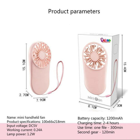 Image of New Pattern Pocket Fans Usb Charge Mini- Hold Fans